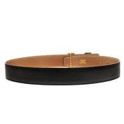 Hermes Black Gold Box Calf Constance Reversible Belt #65 Small Good Circle:Z08 187033