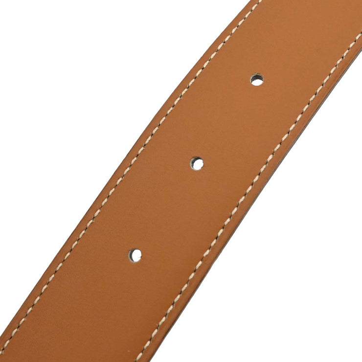 Hermes Black Gold Box Calf Constance Reversible Belt #65 Small Good Circle:Z08 187033