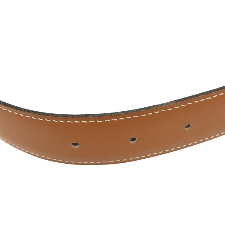 Hermes Black Gold Box Calf Constance Reversible Belt #65 Small Good Circle:Z08 187033