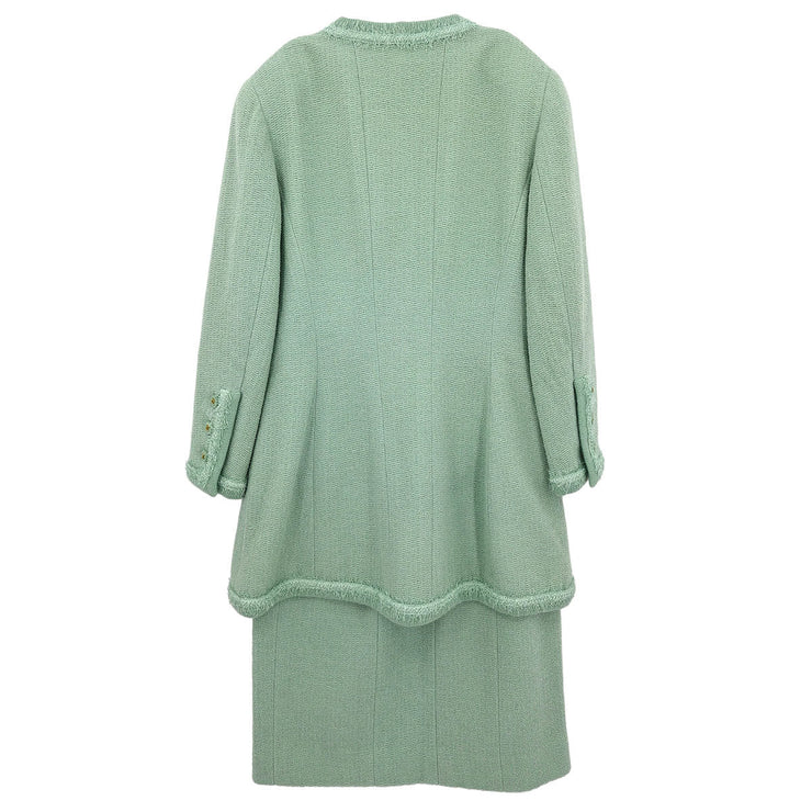 Chanel Setup Suit Jacket Skirt Mint Green 94A #40 187034