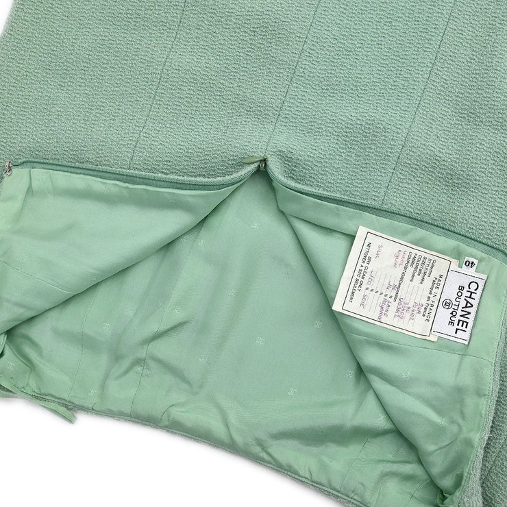 Chanel Setup Suit Jacket Skirt Mint Green 94A #40 187034