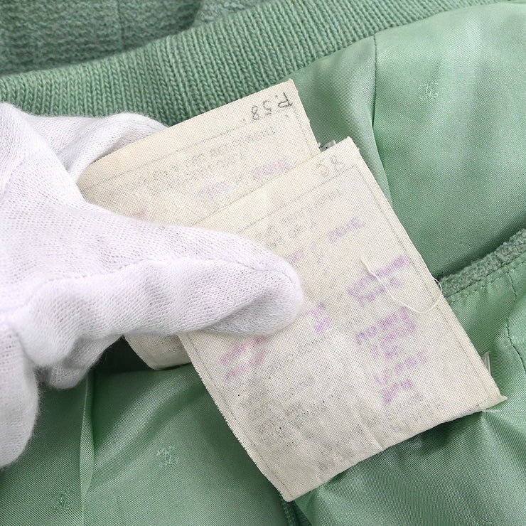 Chanel Setup Suit Jacket Skirt Mint Green 94A #40 187034