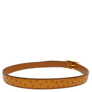 Hermes * Brown Ostrich Belt #85 Small Good C.32 Square:B 187036