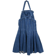Chanel Denim Halter Dress Indigo 07C #36 187037