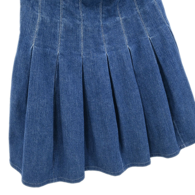 Chanel Denim Halter Dress Indigo 07C #36 187037