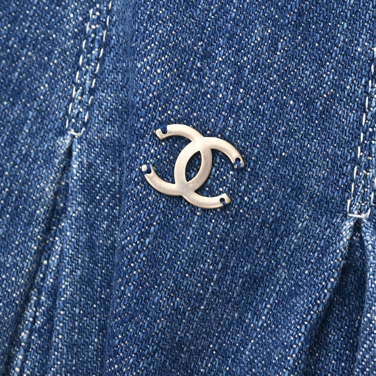 Chanel Denim Halter Dress Indigo 07C #36 187037