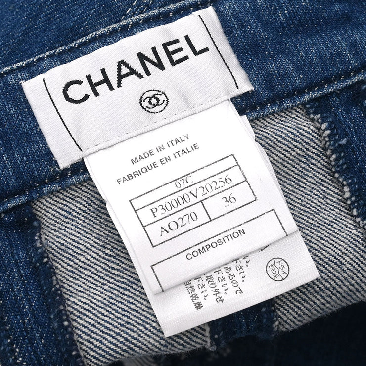 Chanel Denim Halter Dress Indigo 07C #36 187037