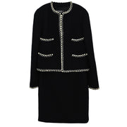 Chanel Setup Suit Jacket Skirt Black PCA94 #38 187038