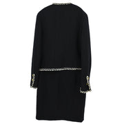 Chanel Setup Suit Jacket Skirt Black PCA94 #38 187038