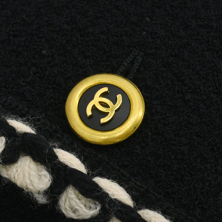 Chanel Setup Suit Jacket Skirt Black PCA94 #38 187038
