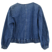 Chanel Collarless Denim Jacket Indigo 06P #36 187040