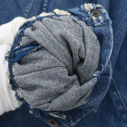 Chanel Collarless Denim Jacket Indigo 06P #36 187040