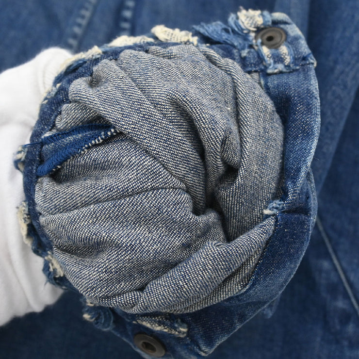 Chanel Collarless Denim Jacket Indigo 06P #36 187040