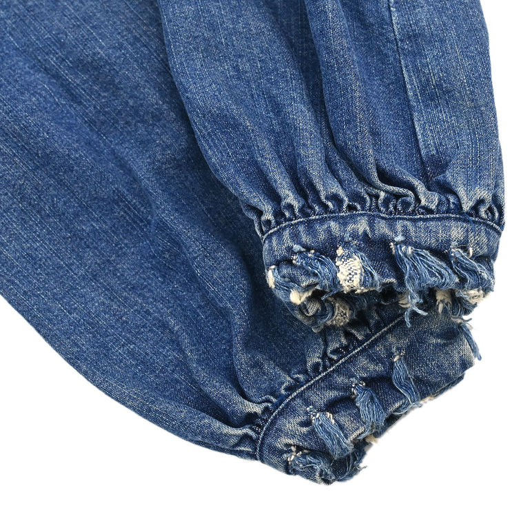Chanel Collarless Denim Jacket Indigo 06P #36 187040