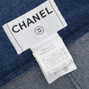 Chanel Collarless Denim Jacket Indigo 06P #36 187040