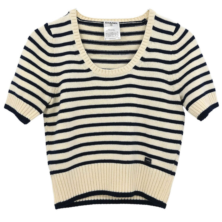 Chanel Short Sleeve Top White 03P #36 187045