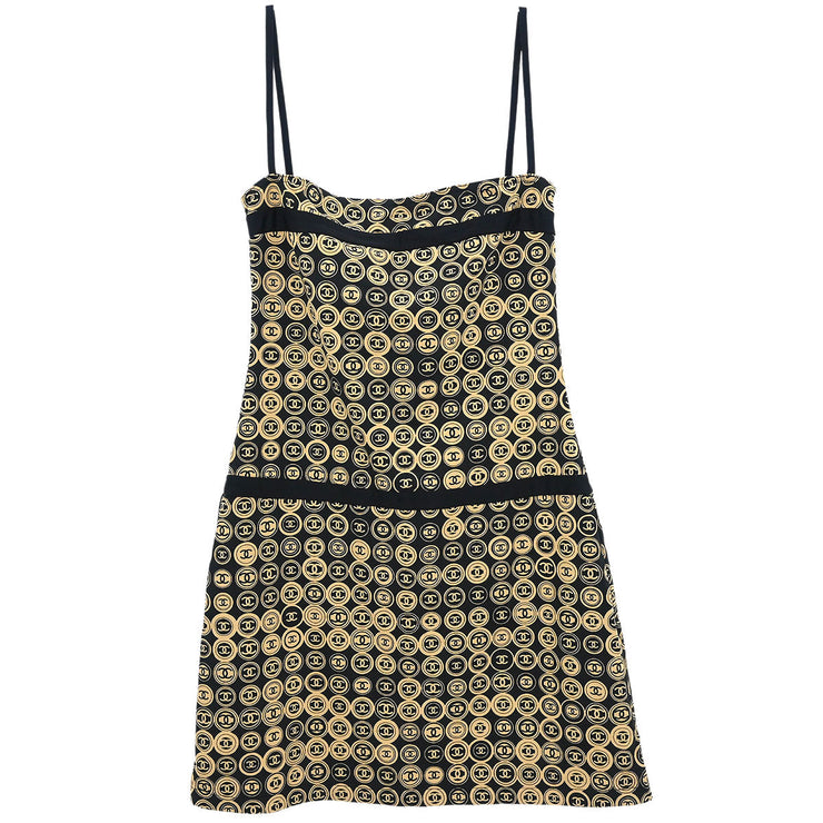 Chanel Camisole Dress Black 03P #38 187052