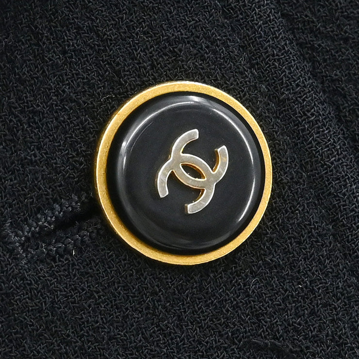 Chanel Single Breasted Jacket Black 95A #38 187054