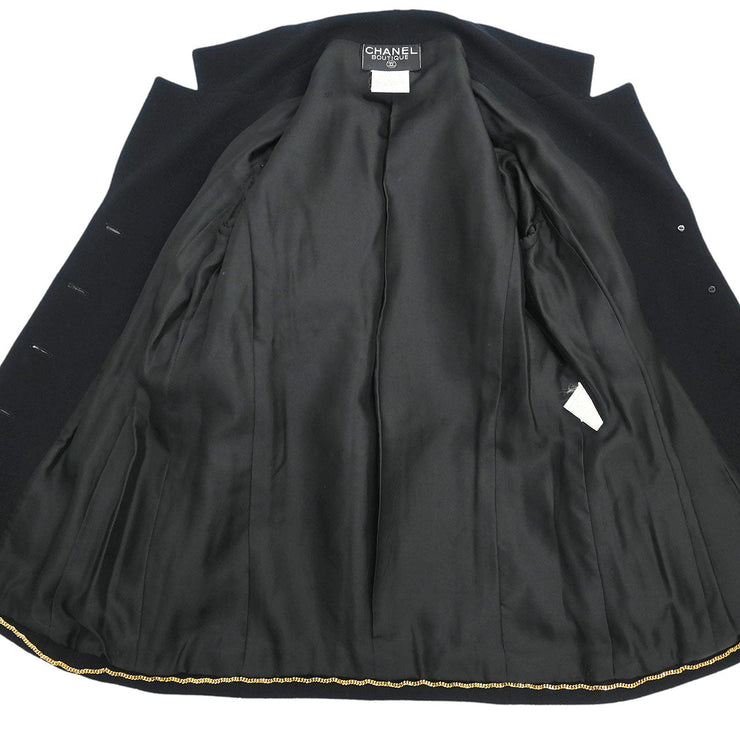 Chanel Single Breasted Jacket Black 95A #38 187054