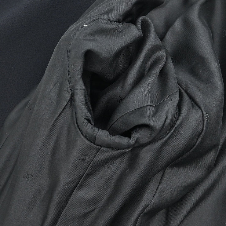 Chanel Single Breasted Jacket Black 95A #38 187054
