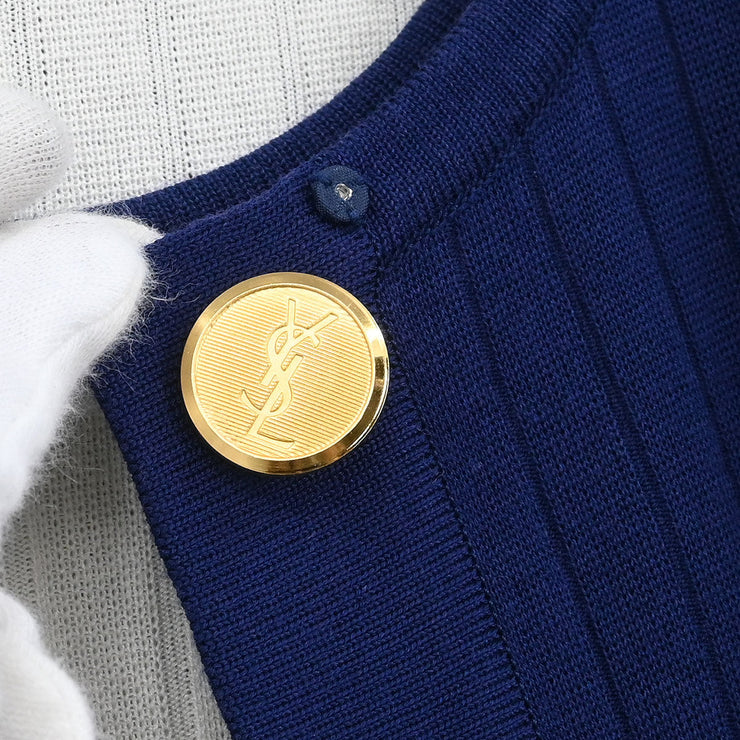 Yves Saint Laurent Setup Cardigan Dress Navy WD37-078 WMS7-079 #M 187061