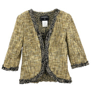 Chanel Collarless Jacket Beige 03P #36 187062
