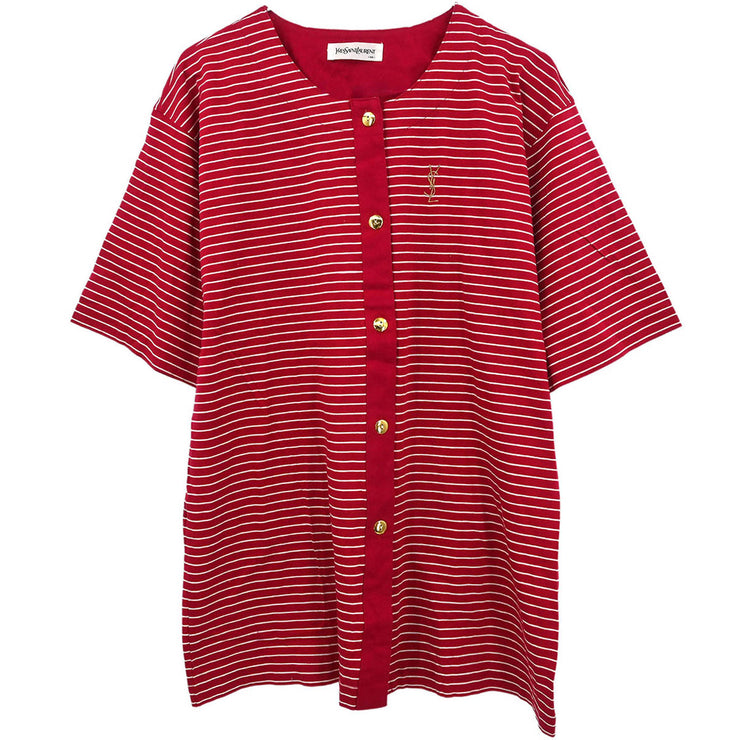 Yves Saint Laurent Short Sleeve Top Red N-18 #M 187064