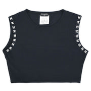 Chanel Cropped Tank Top Black 97C #38 187068