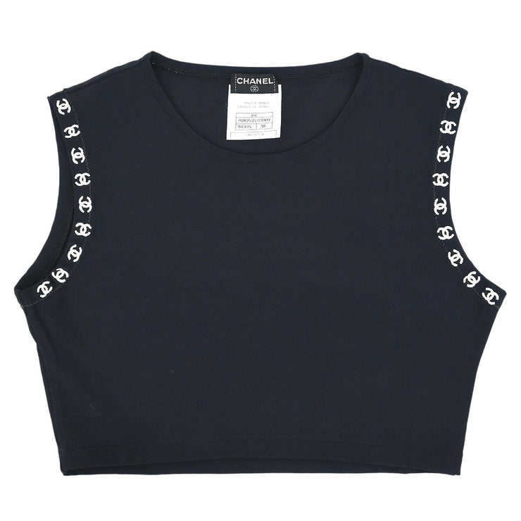Chanel Cropped Tank Top Black 97C #38 187068