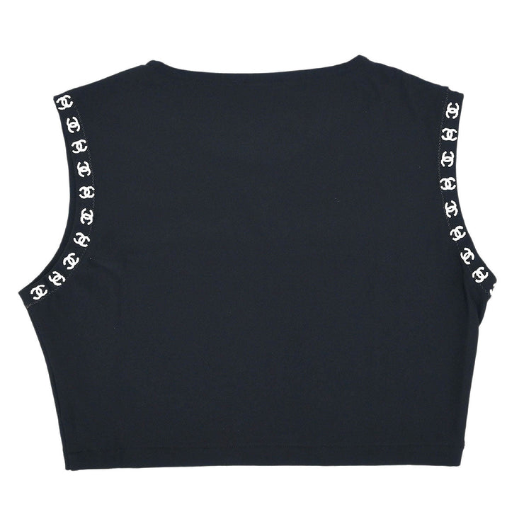 Chanel Cropped Tank Top Black 97C #38 187068