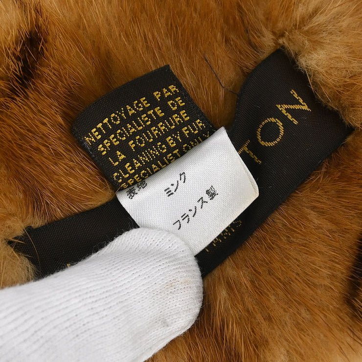 Louis Vuitton * Mink Echarpe Shawl Stole M72245 Small Good 187076