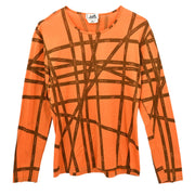 Hermes Long Sleeve T-shirt Top Orange #M 187080