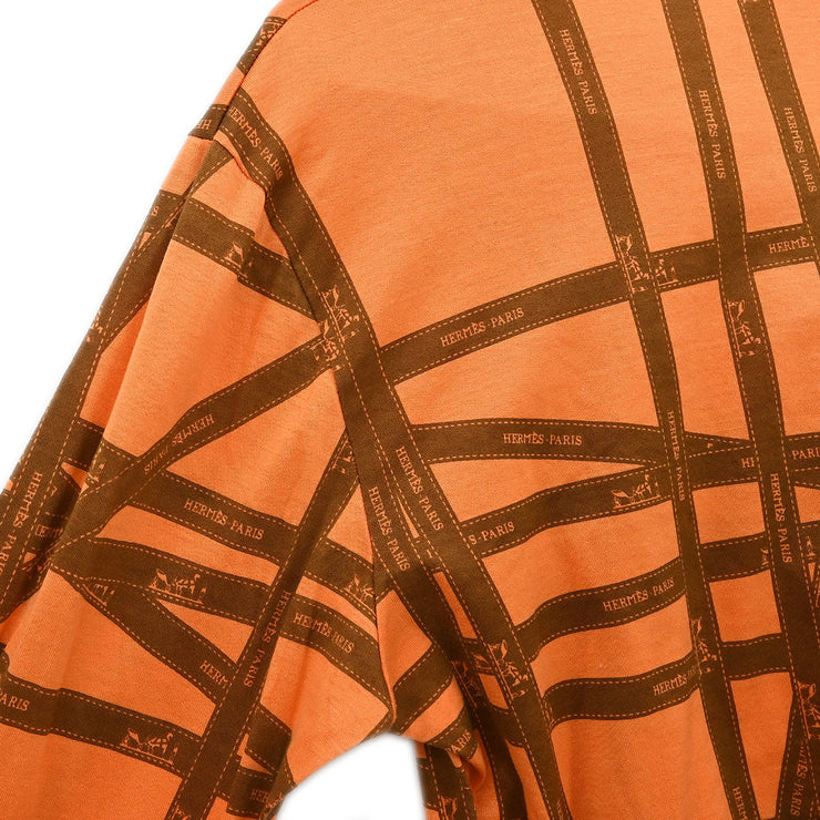 Hermes Long Sleeve T-shirt Top Orange #M 187080