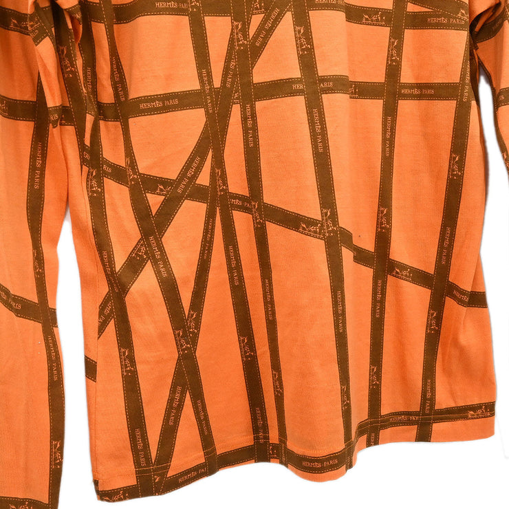 Hermes Long Sleeve T-shirt Top Orange #M 187080