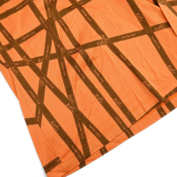 Hermes Long Sleeve T-shirt Top Orange #M 187080