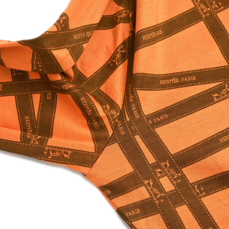 Hermes Long Sleeve T-shirt Top Orange #M 187080