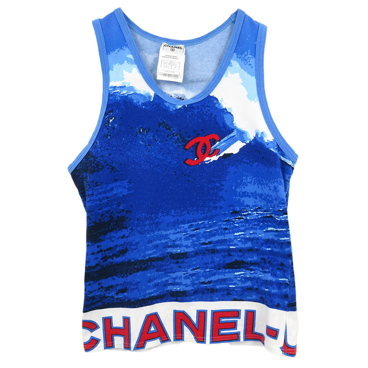 Chanel Surf Line Sleeveless Tank Top Blue 02S #40 187082