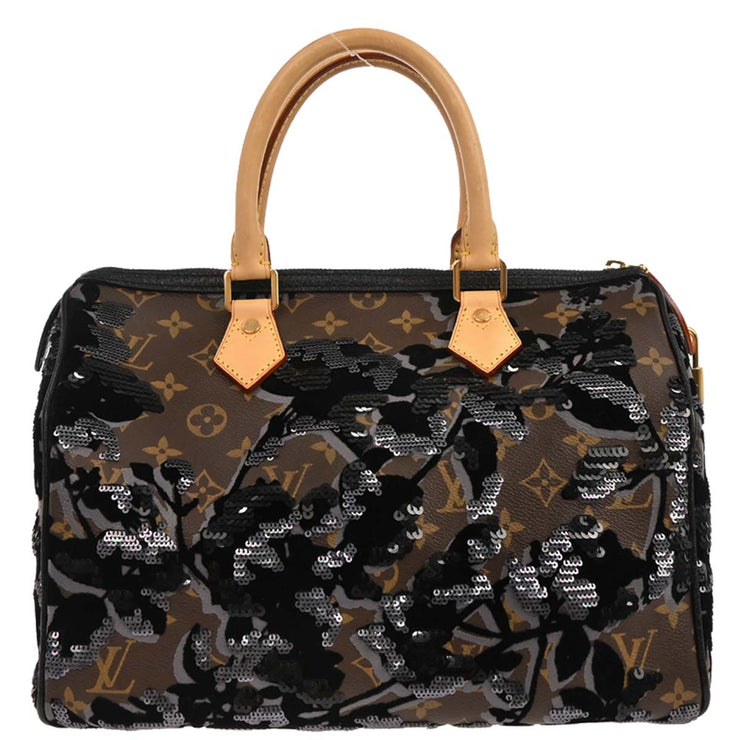 Louis Vuitton Monogram Fleur de Jais Speedy 30 Handbag M40436 TR3140 187095
