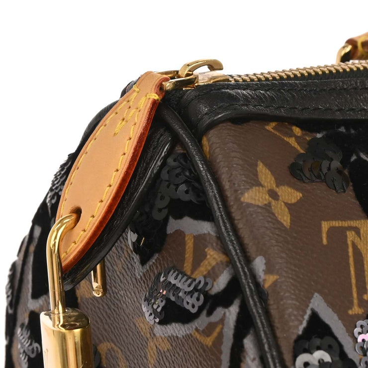 Louis Vuitton Monogram Fleur de Jais Speedy 30 Handbag M40436 TR3140 187095