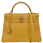 Hermes Jaune Courchevel Kelly 32 Retourne 2way Handbag  Square: D 23.S 187096