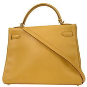 Hermes Jaune Courchevel Kelly 32 Retourne 2way Handbag  Square: D 23.S 187096