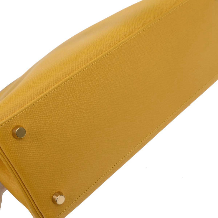 Hermes Jaune Courchevel Kelly 32 Retourne 2way Handbag  Square: D 23.S 187096