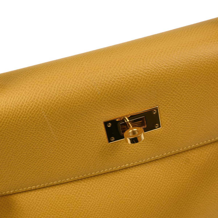 Hermes Jaune Courchevel Kelly 32 Retourne 2way Handbag  Square: D 23.S 187096