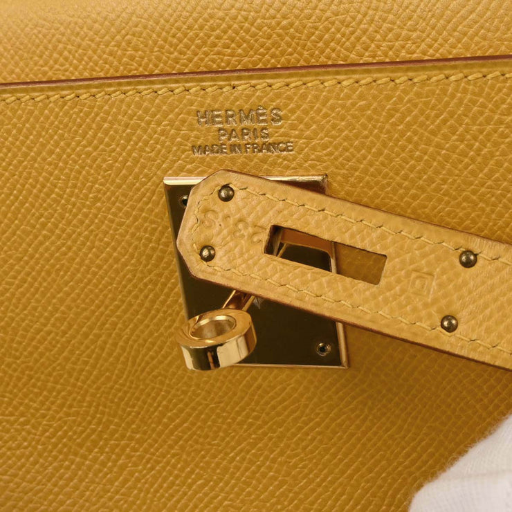 Hermes Jaune Courchevel Kelly 32 Retourne 2way Handbag  Square: D 23.S 187096