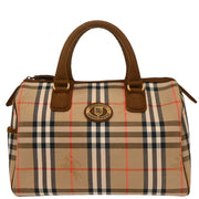 Burberrys Beige Brown House Check Duffle Handbag 187101