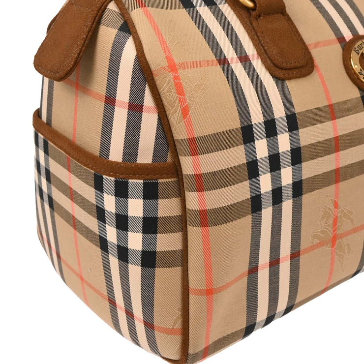 Burberrys Beige Brown House Check Duffle Handbag 187101