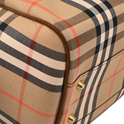 Burberrys Beige Brown House Check Duffle Handbag 187101