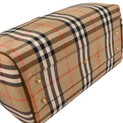 Burberrys Beige Brown House Check Duffle Handbag 187101
