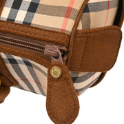 Burberrys Beige Brown House Check Duffle Handbag 187101