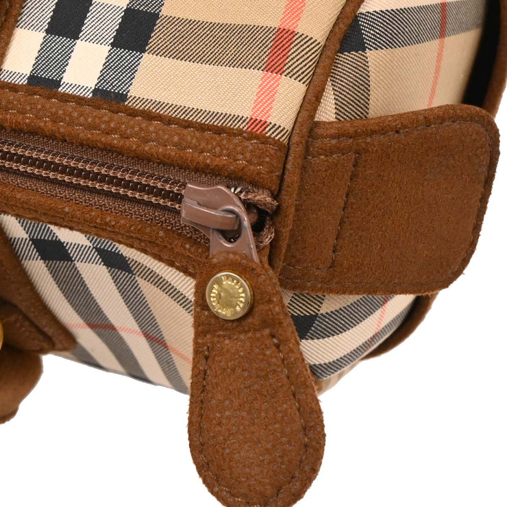 Burberrys Beige Brown House Check Duffle Handbag 187101